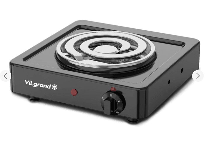 Плита електрична настольна VILGRAND VHP-161 D Black (1*1000Вт,шир. тен)