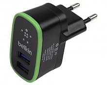 Зарядний пристрій мережевий Belkin Travel charger 2USB 2.1A Black