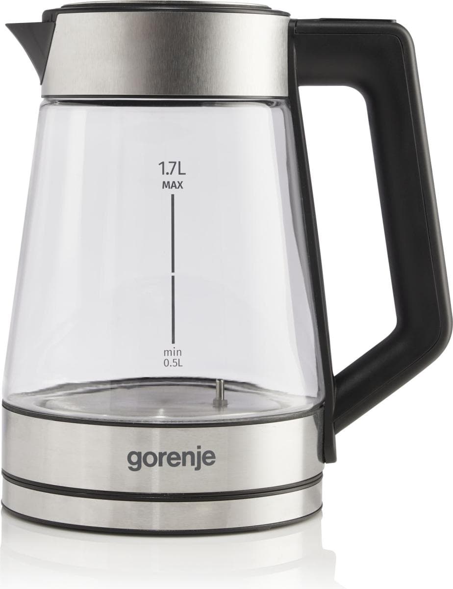 Електрочайник Gorenje K17TRG 1.7л, 2,200 Вт, скло, нерж