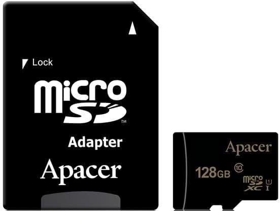 Пам'ять Apacer microSDXC 128GB UHS-I U1+adapter (R85MB/s) AP128GMCSX10U5-R