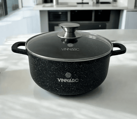 Каструля Vinnark BL-0320NS SENSE 2.3л кругла +кришка Чорна