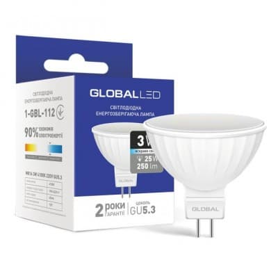 Лампочка Лед Глобо LED 1-GBL-112 LED MR16 3W 4100K 220V GU5.3