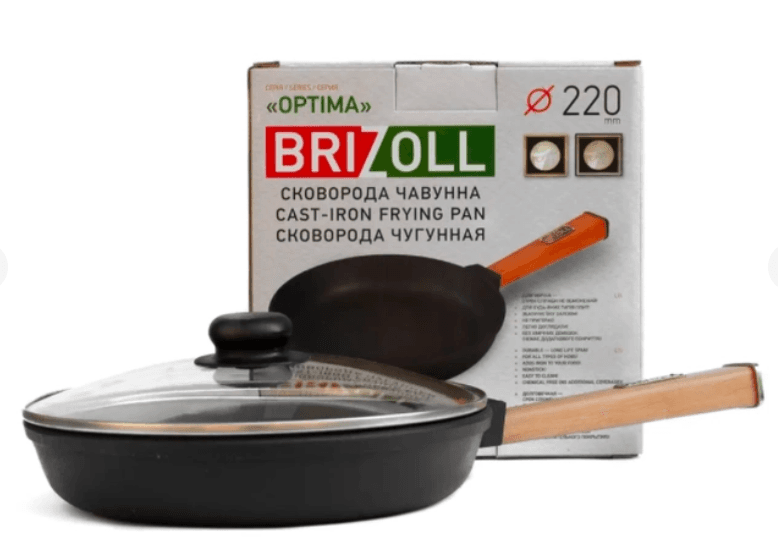 Сковорода BRIZOLL O2240-P-C чавун зі скл криш 220*42,5мм "OPTIMA"