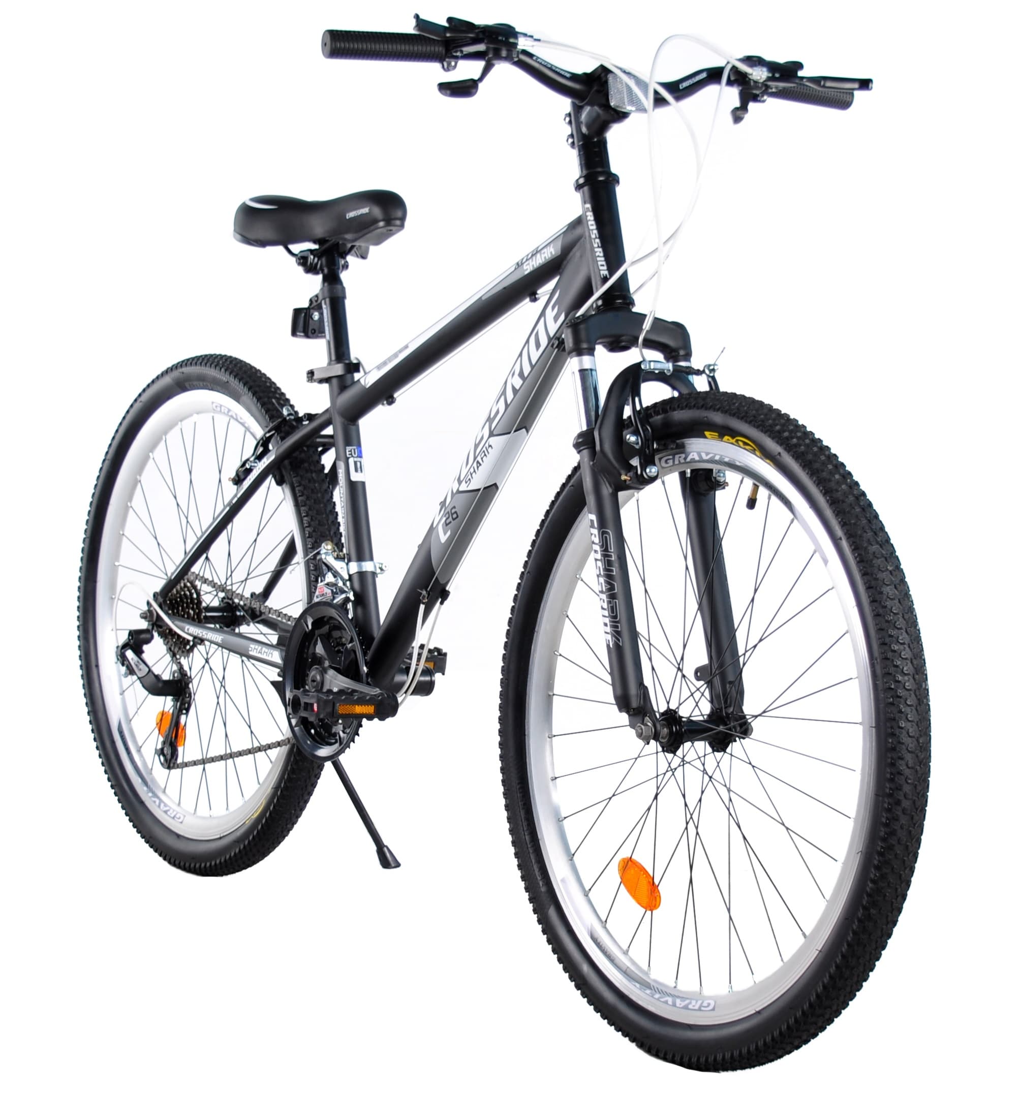 Велосипед спортивний CROSSRIDE Shark 26 MTB ST Чорно-сірий