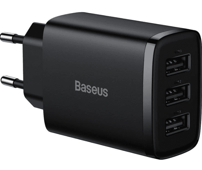 Зарядний пристрій Baseus Compact 3U 17W(CCXJ020101)чорний 