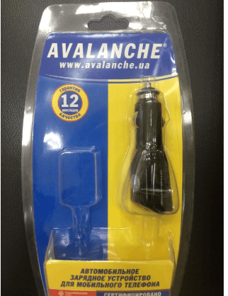 Зарядний пристрій автомобільний АЗУ універсальний Avalanche з USB розємом (ACH-005)