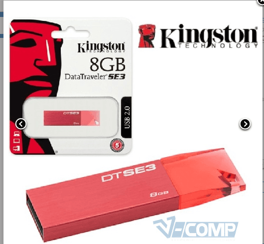 Пам'ять KINGSTON DTSE3 8 GB Red
