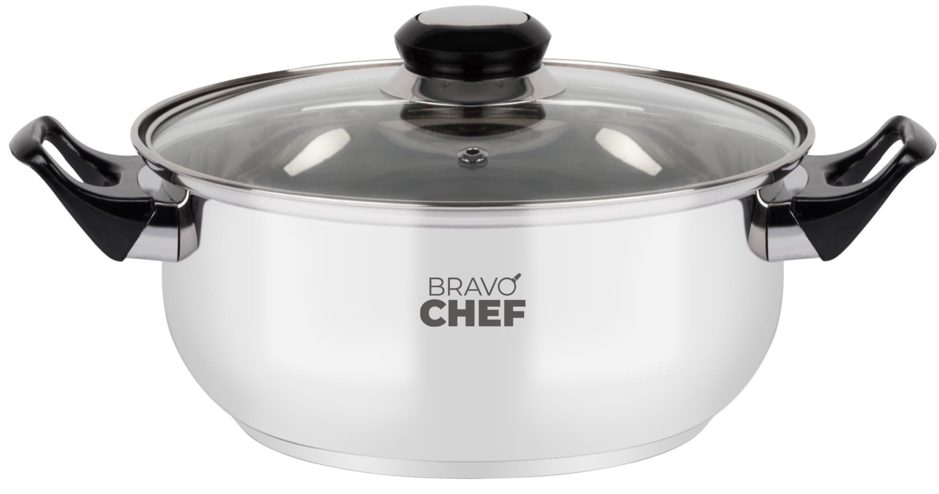 Каструля BRAVO CHEF 22 см (3.5 л) з бакелітовими ручками (BC-2002-22)