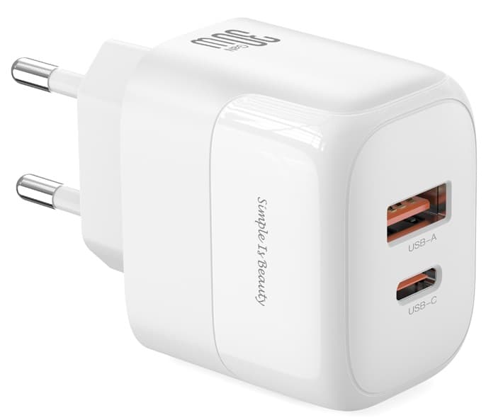 Зарядний пристрій XO L138 - 30W PD USB-C & 18W QC USB-A (Білий)