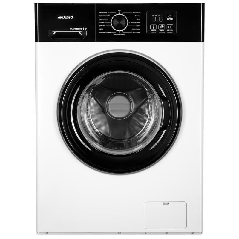 Пральна машина автомат ARDESTO WMW-6100WB фронтальна, 6кг, 1200, А++, 45см, дисплей, білий	