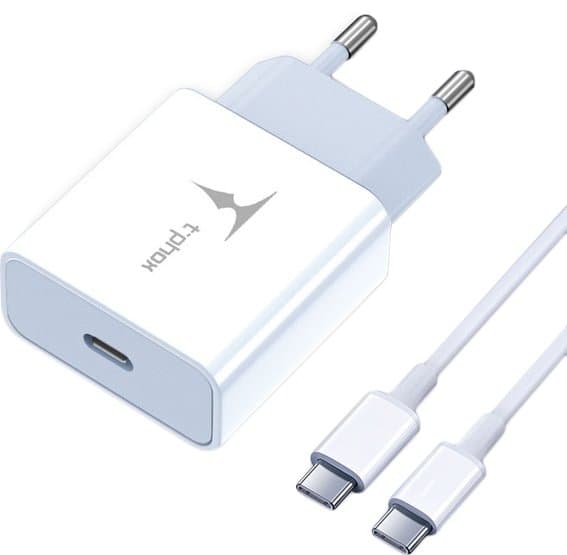 Зарядний пристрій T-PHOX PD 18W Charger+Type-C-C 60W cable 1m (White) 6612129