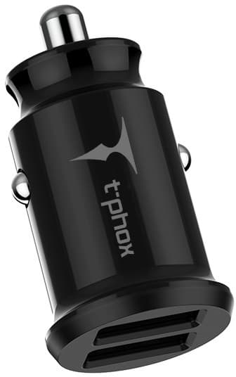 Зарядний пристрій автомобільний T-PHOX Charger Set 2.4A Dual+Type-C cable 1.2m (Black) 6703389