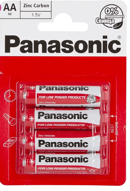 Батарейка Panasonic RED ZINK R6 BLI 4 ZINK-CARBON