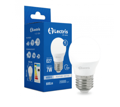 Лампа LED Lectris 1-LC-1204 G 45 4000K 220V E27 