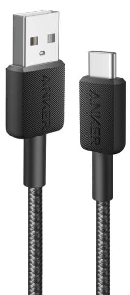 кабель ANKER 322 USB-A to USB-C - 0.9m Nylon (Чорний)