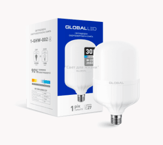 Лампочка GLOBAL 30W 6500K E27 (1-GHW-002) (NEW)