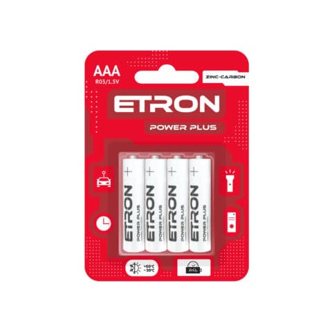 Батарейка Etron POWER PLUS R03-AAA-C4 1*4шт