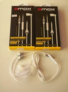 Навушники AMAX H/F  Security white (1 наушник,з силіконовою пружиною-проводом