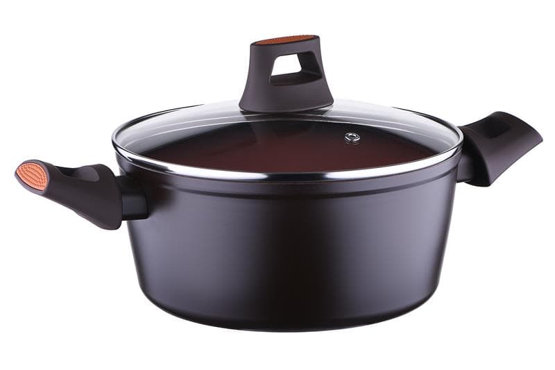 Кастрюля Ardesto Terra Nature, AR2721CA стеклянная крышка, 2,1 л, оранжевый/коричневый, алюминий