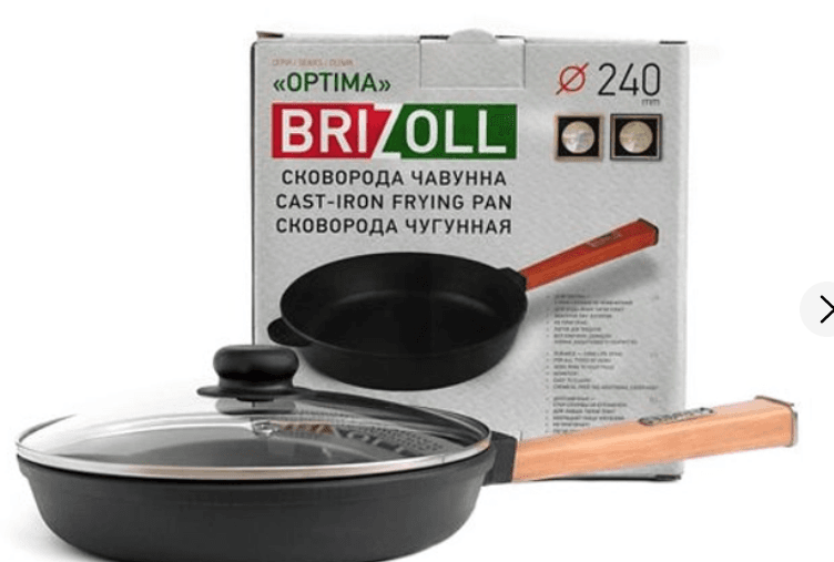Сковорода BRIZOLL O2440-P-C чавун зі склян криш 240*46,5мм з ручкою "OPTIMA"