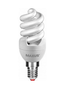 Лампочка Максус 1-ESL-218 Slim full spiral 9W, 4100K, E14