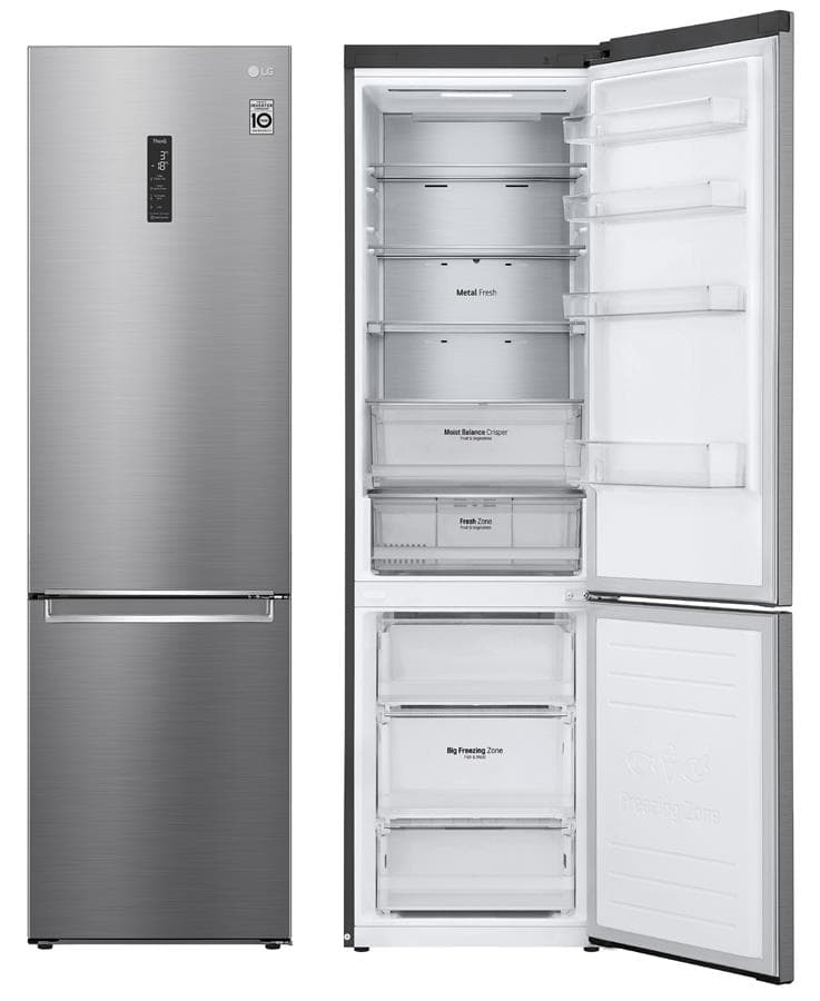 Холодильник LG GC-B509SMSM з нижн. мороз., 203x60х68, холод.відд.-277л, мороз.відд.-107л, 2дв., А++,