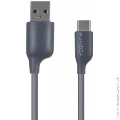 Кабель Puridea (L02-USB-C Grey) USB AM to USB Type-C 1.2m Grey