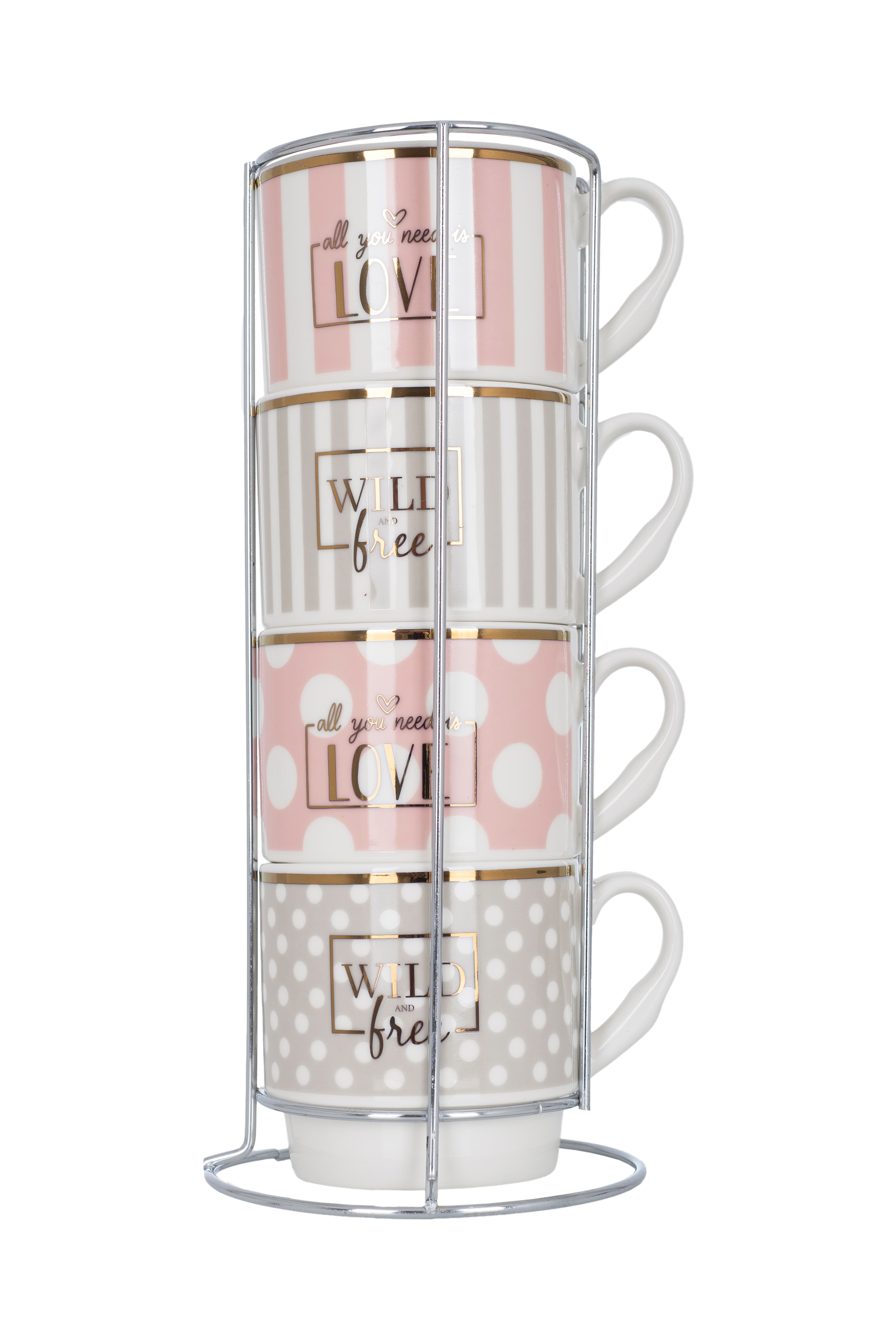 Чашка Limited Edition GLAM /НАБІР/4х345 мл на мет.підст (B248-T2005)