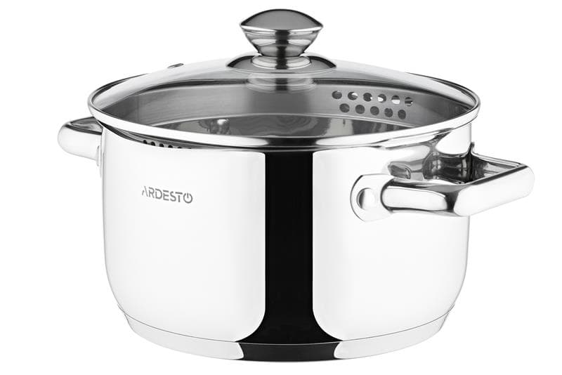 Каструля Ardesto Gemini AR2836CS з носиком для зливу,скл.кр, 3,6 л, нерж.сталь 