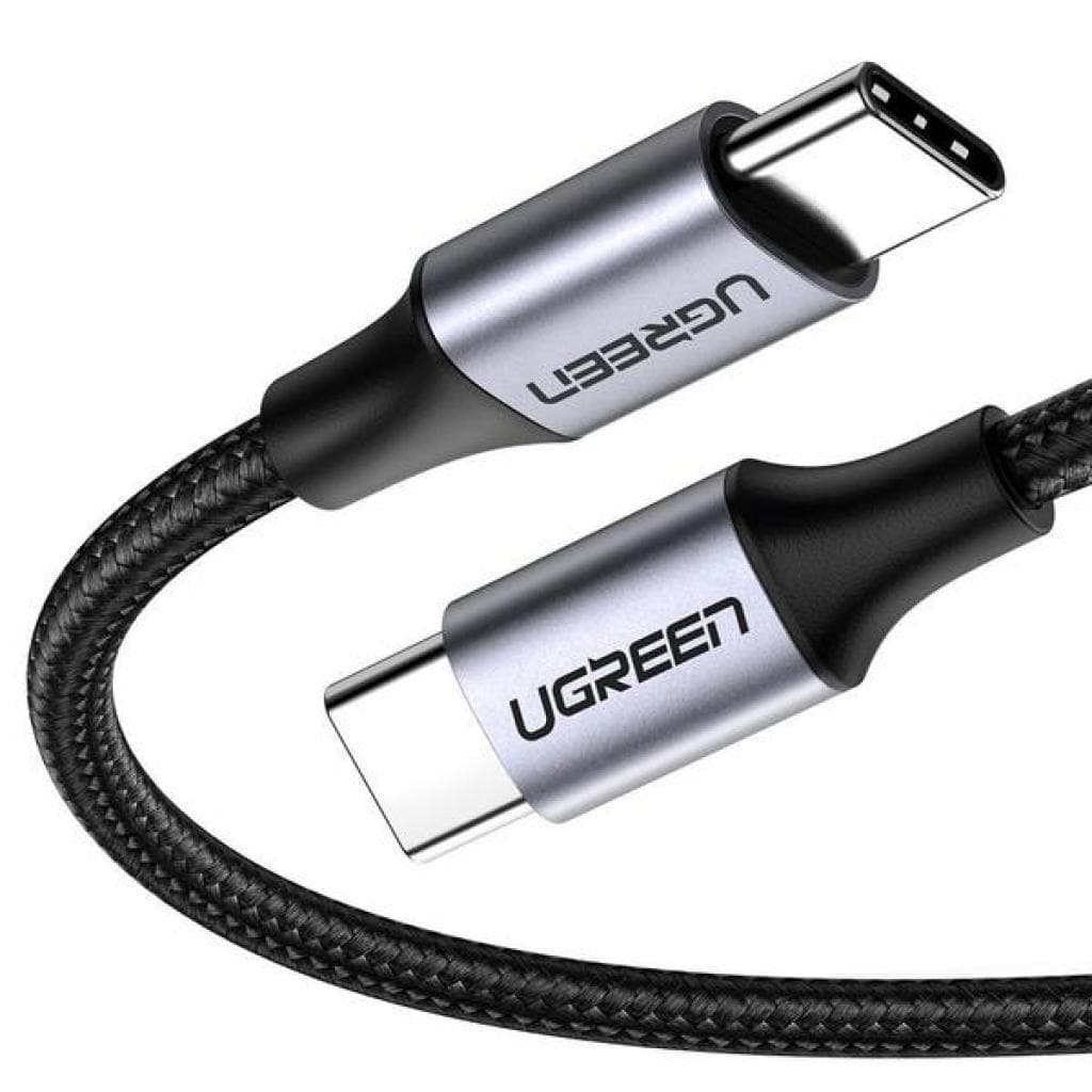 Кабель UGREEN US261 Type-C-Type-C 3A Cable Alum. Braid 1м (Gray\Black)