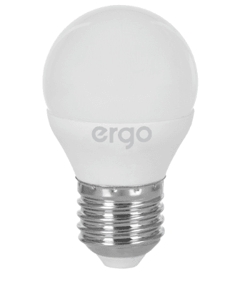 Лампочка Лед ERGO Standard G45 Е27 5W 220V Тепл.Біл. 3000K Мат. н/Дим.
