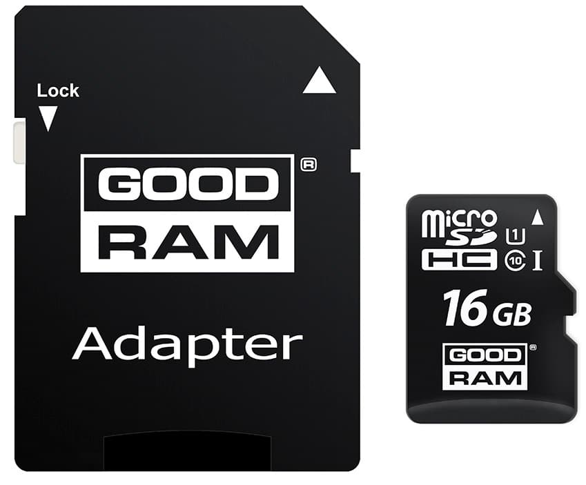 Пам'ять GOODRAM microSDHC 16GB Class 10 UHS I + adapter M1AA-0160R12