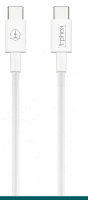 Кабель T-PHOX Glary T-CC834 Type-C - Type-C 3A (60W) - 1m (White)