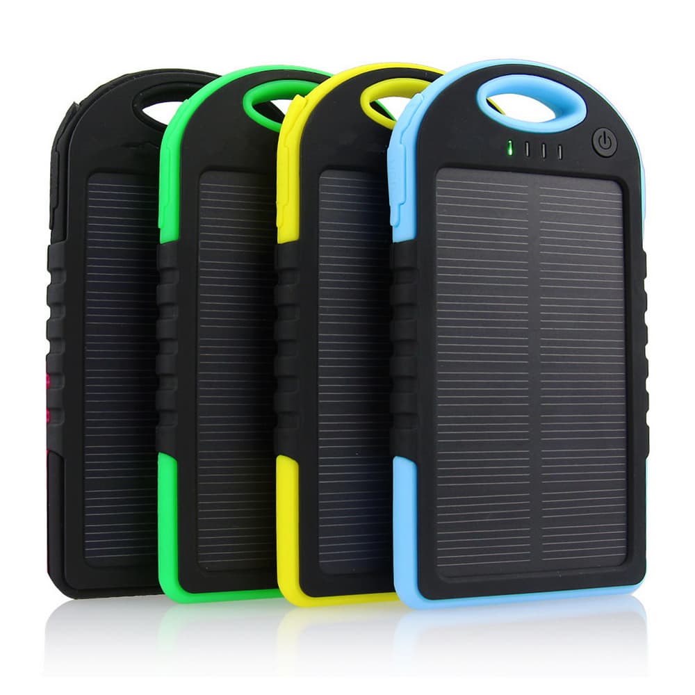Акумулятор Power bank 5000 mAh Solar, (5V/200mA), 2xUSB, 5V/1A/1A, USB Black/Yellow, Corton BO