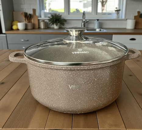 Каструля Vinnark CO-0324NS SENSE 4,5 л кругла +кришка Бежева