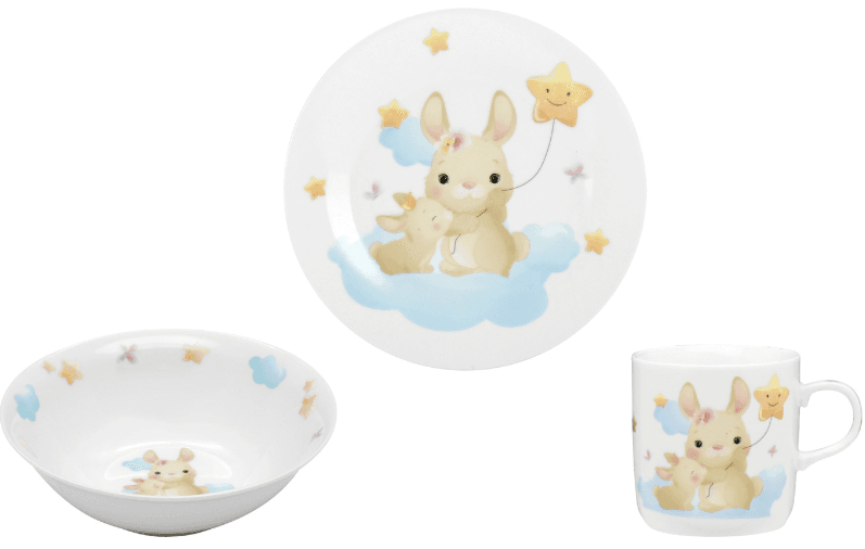 Набір дитячого посуду LIMITED EDITION C724 BUNNY /3 пр. короб