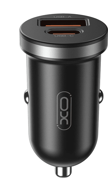 Зарядний пристрій автомобільний XO CC56 30W Mini Type-C PD + USB-A (Чорний)
