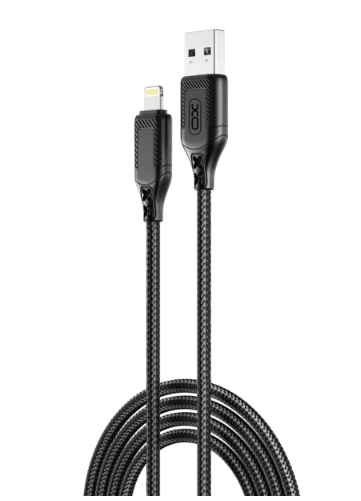 Кабель XO NB235 Zebra Series Braided USB-A to Lightning - 1m (Чорний) 